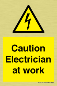 Caution Electrician at work